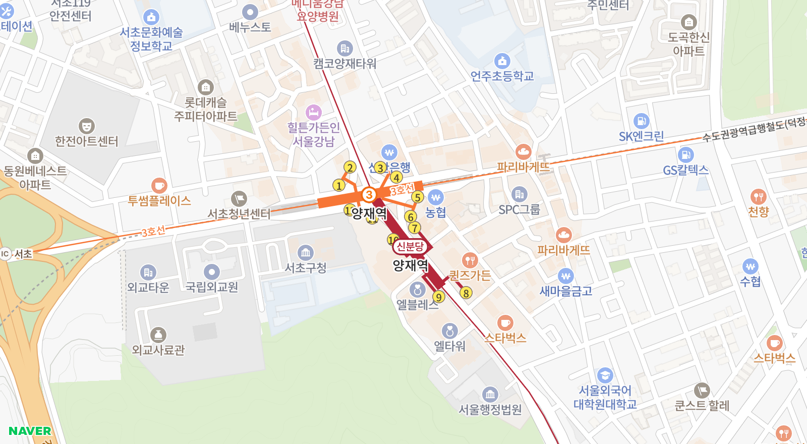 도곡동 일대 지도