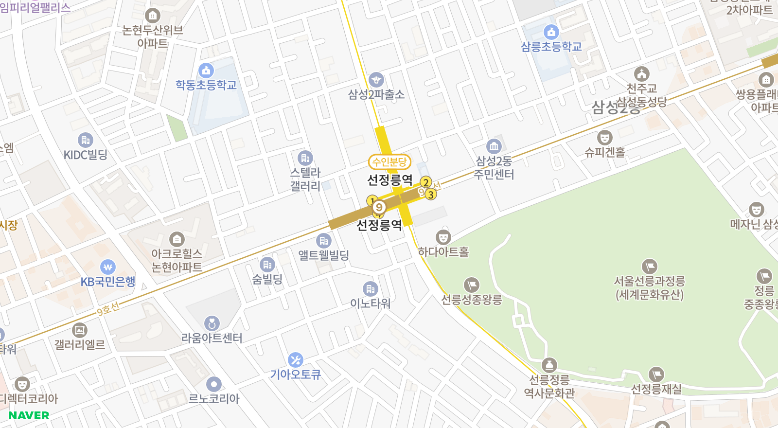 역삼동 일대 지도