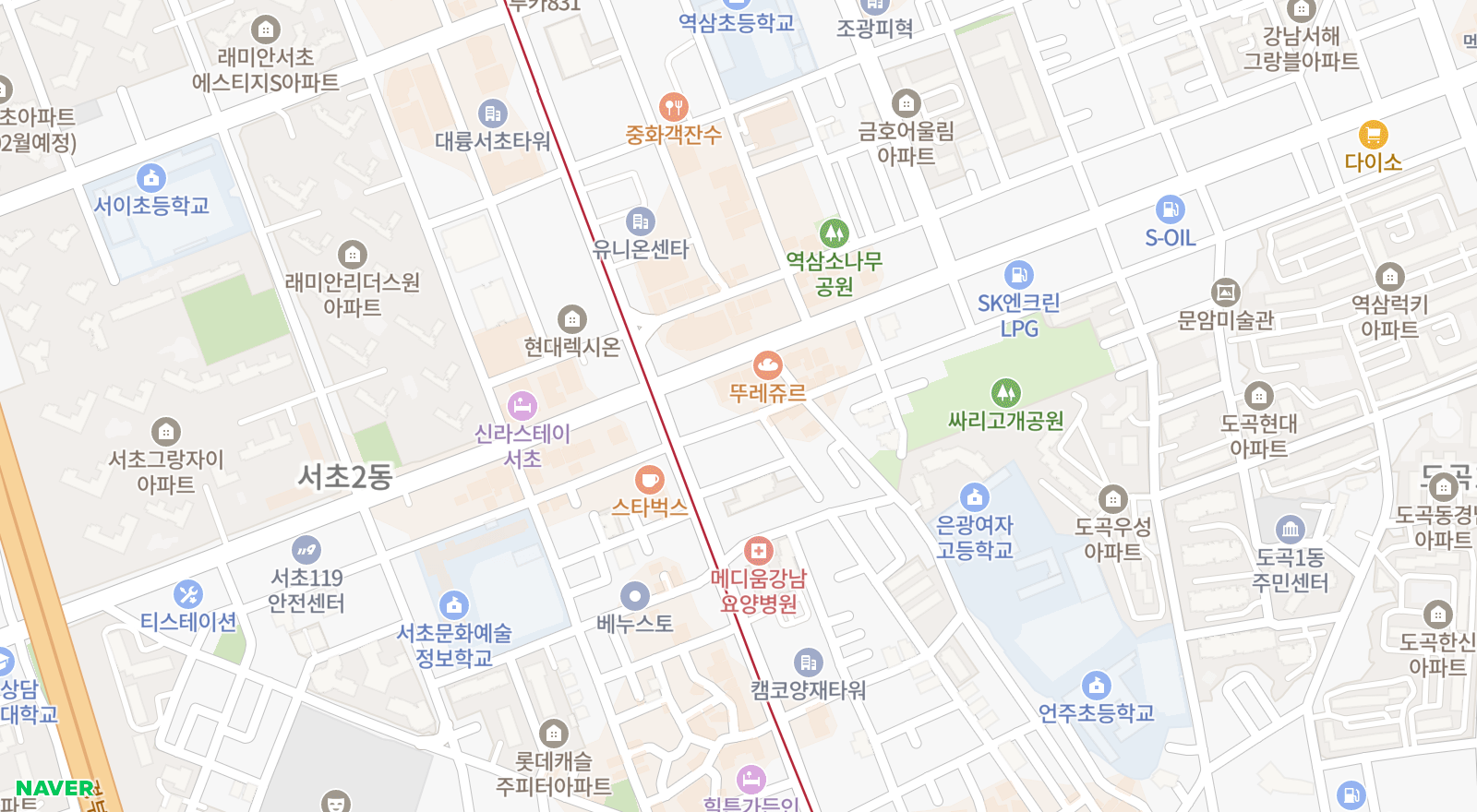 역삼동 일대 지도