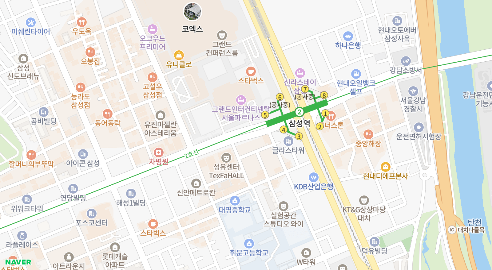 대치동 일대 지도