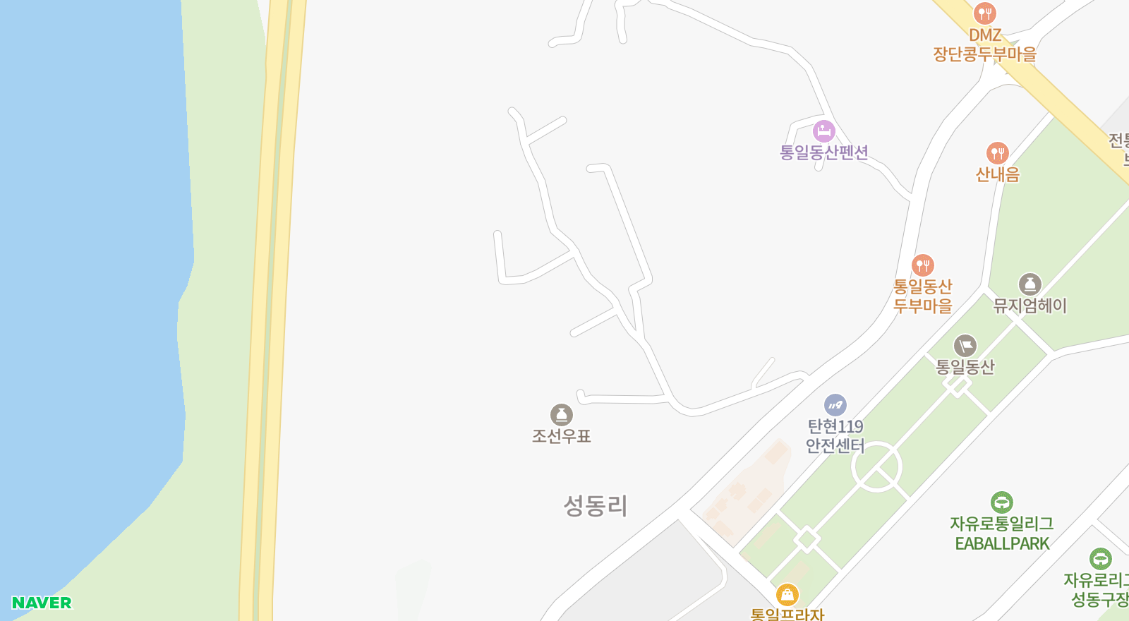 탄현면 일대 지도