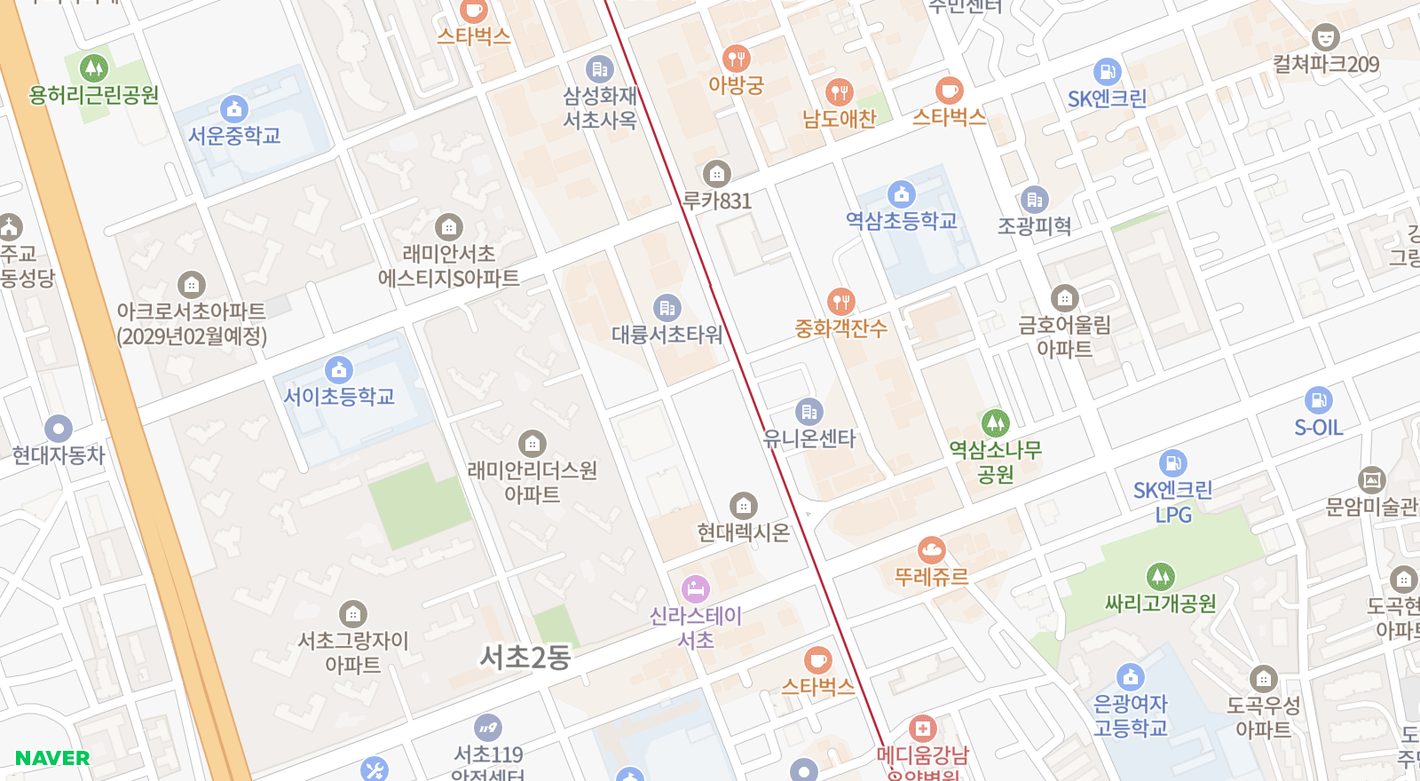 역삼동 일대 지도