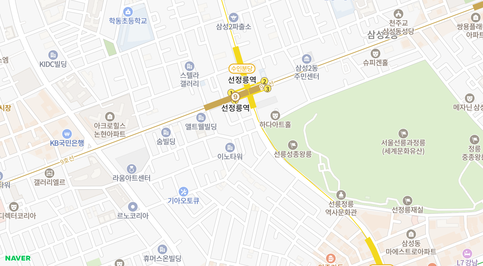 역삼동 일대 지도