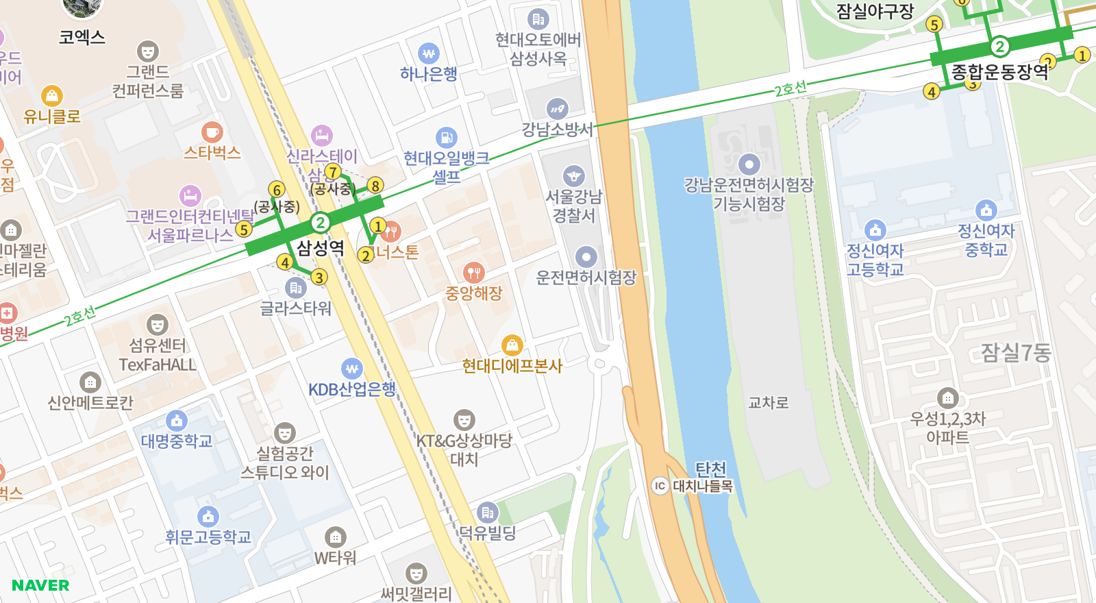 대치동 일대 지도