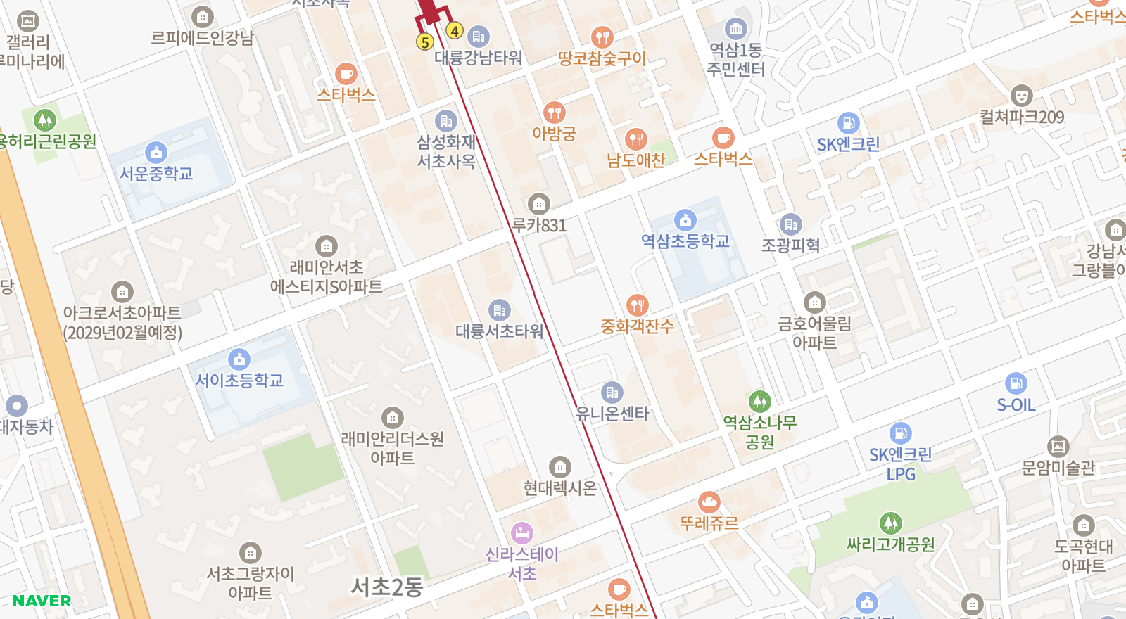 역삼동 일대 지도