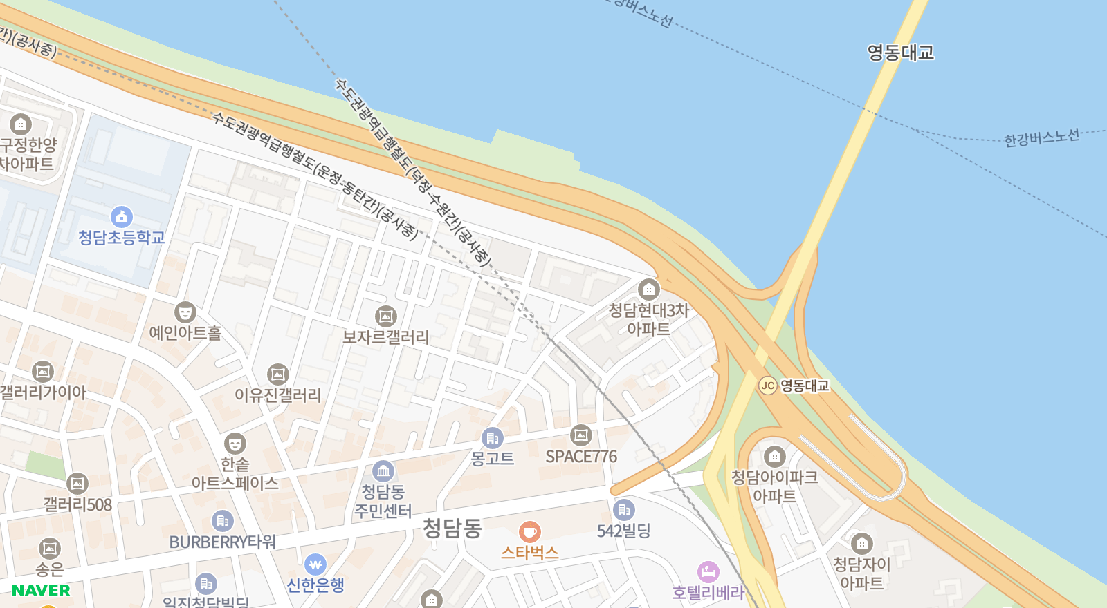청담동 일대 지도