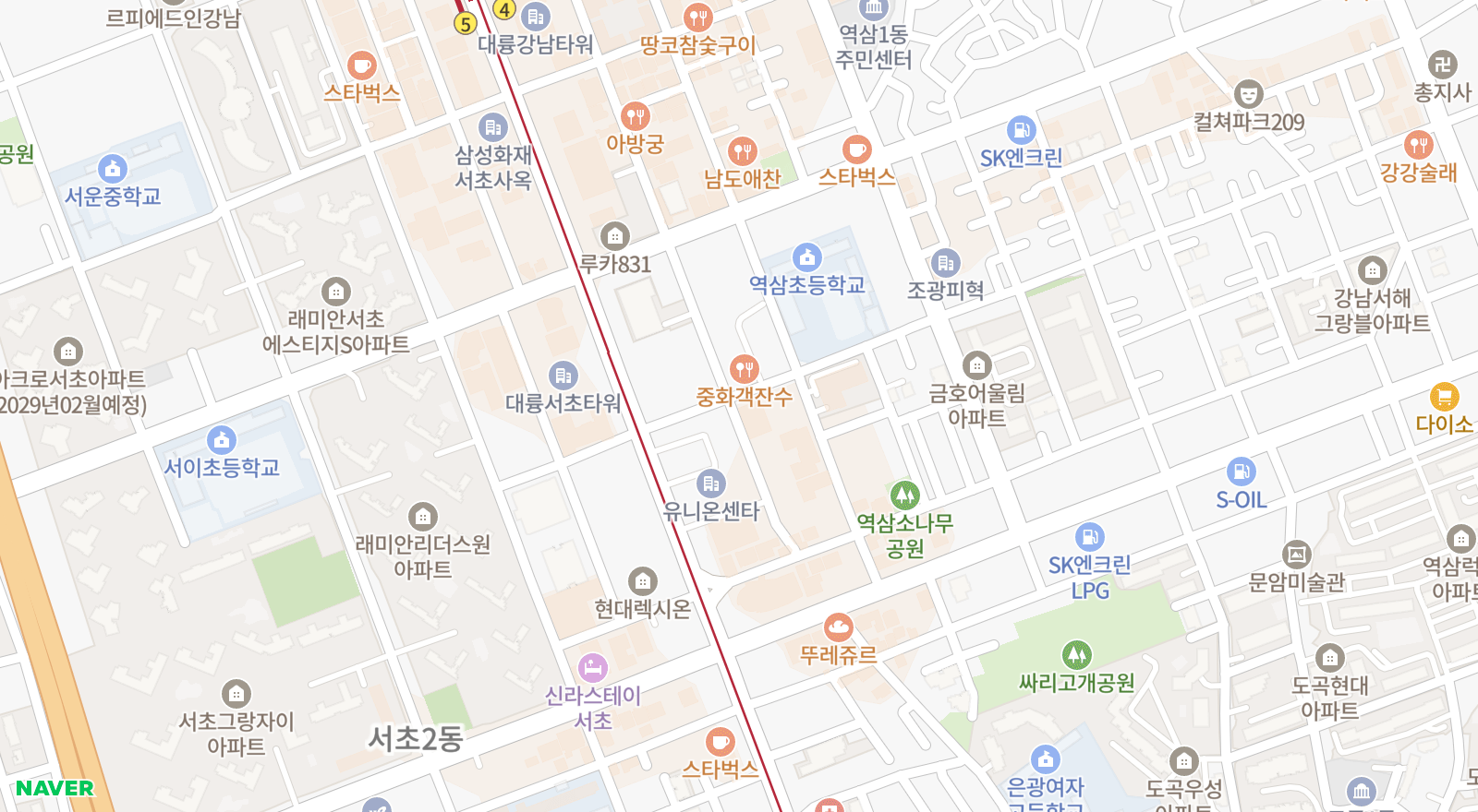 역삼동 일대 지도