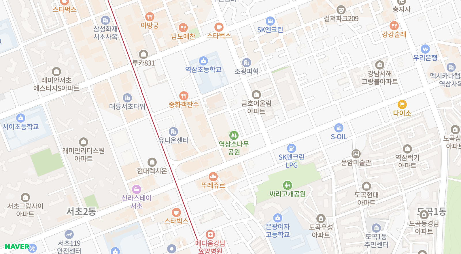 역삼동 일대 지도