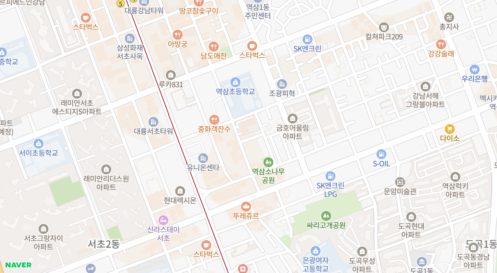 역삼동 일대 지도