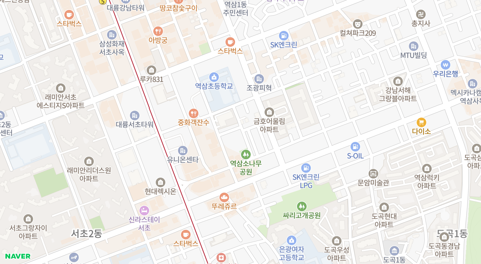 역삼동 일대 지도