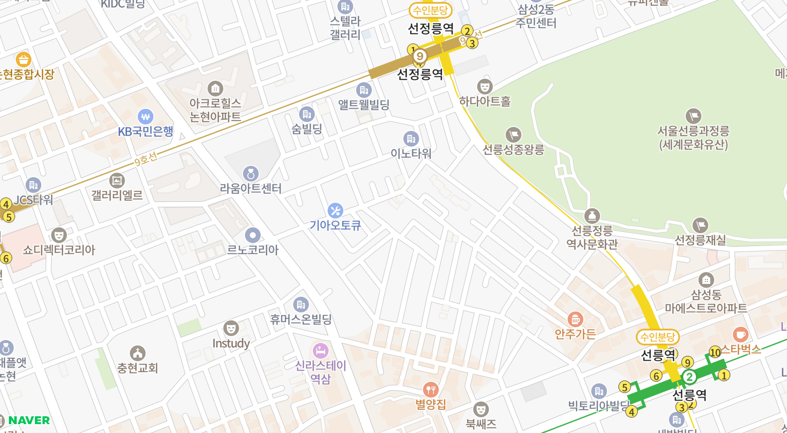 역삼동 일대 지도